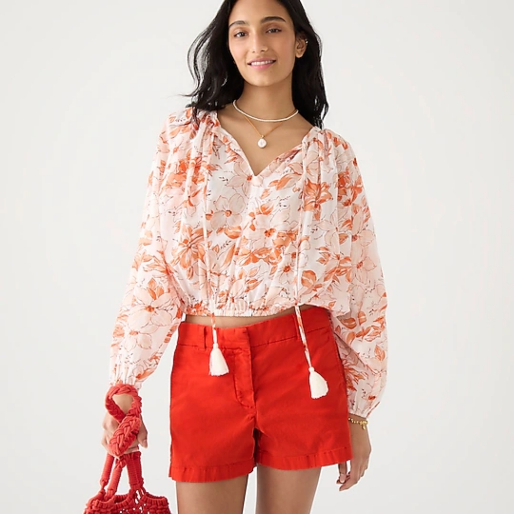 J. Crew Tie-Front Cropped Top